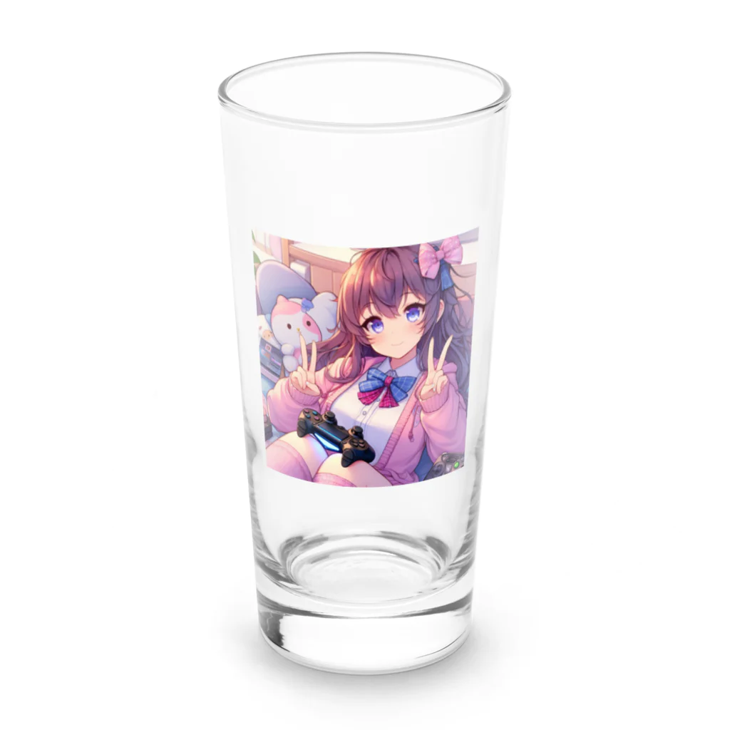 luckyTigerのゲーム女子 Long Sized Water Glass :front