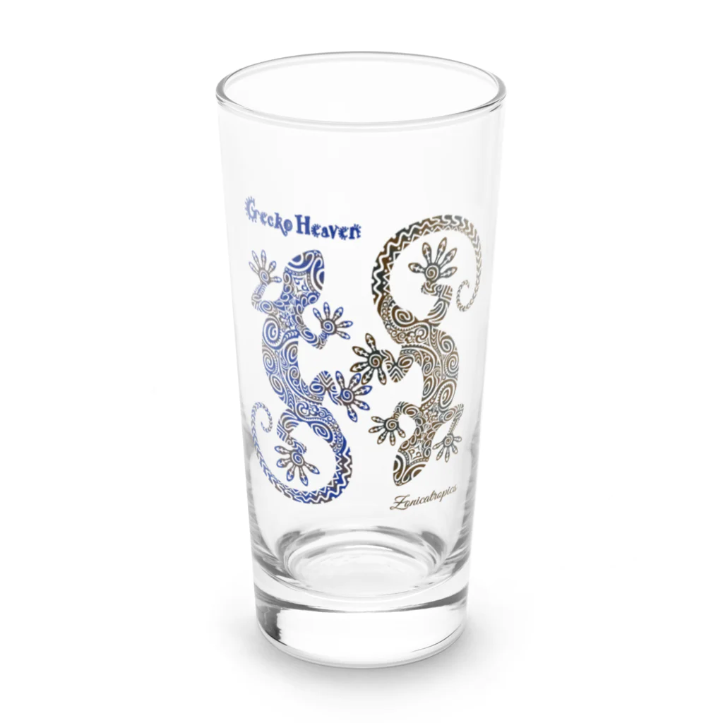 ZONICATROPICS / ゾニカトロピクスのGecko Heaven-ヤモリ天国（ブルーブラウン） Long Sized Water Glass :front