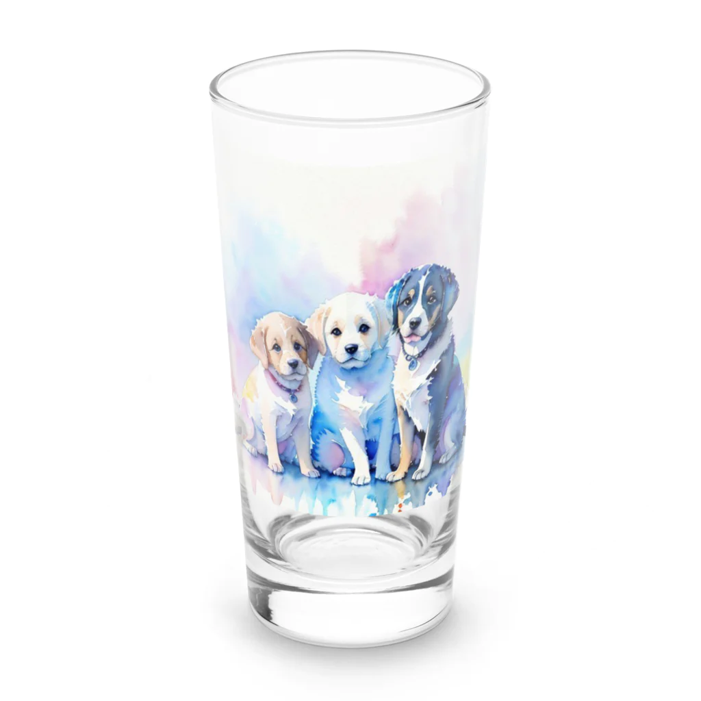 3tomo6's shopのラブラドルレトリバー 3兄弟 Long Sized Water Glass :front