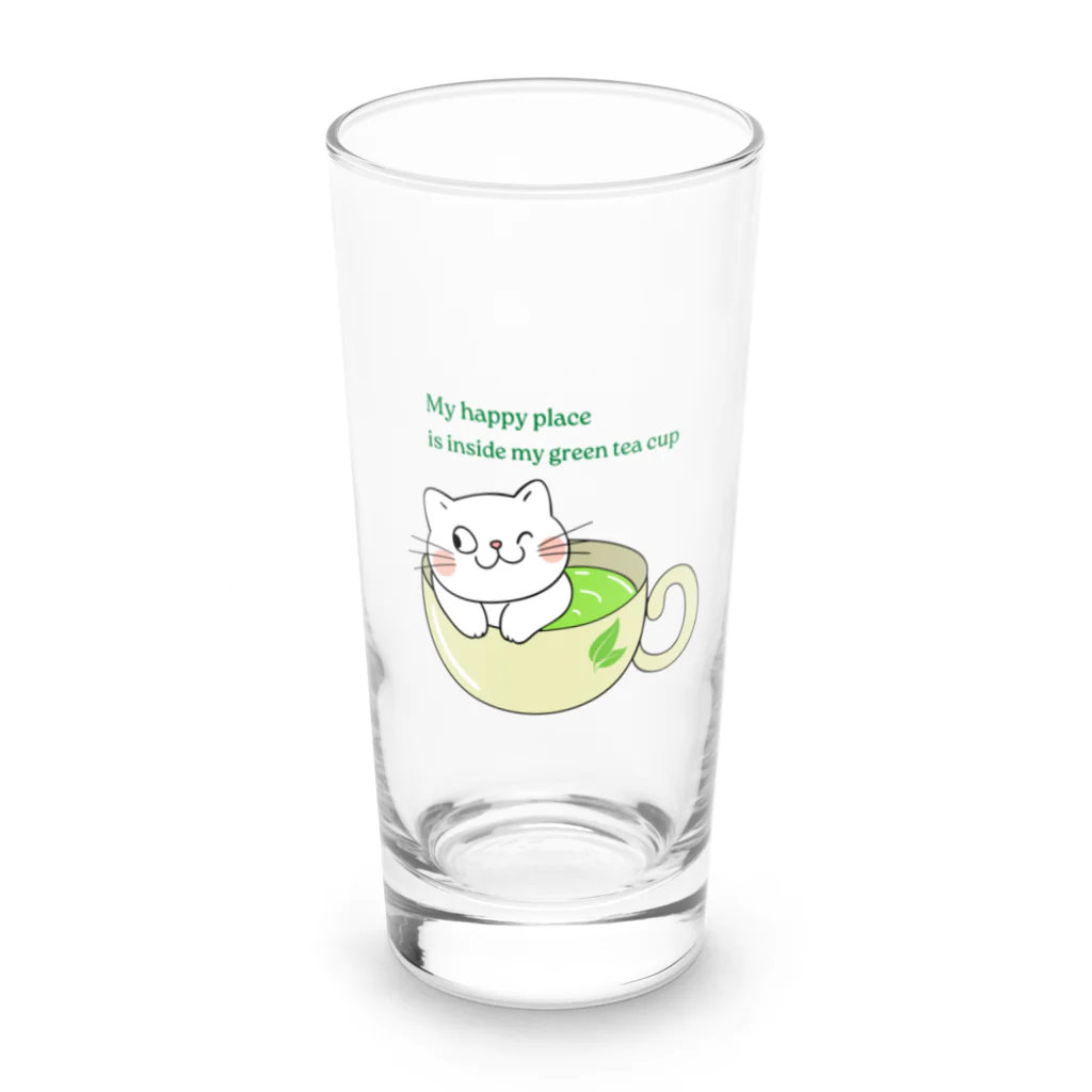 ポンキチはうすの緑茶って、いいね！ Long Sized Water Glass :front