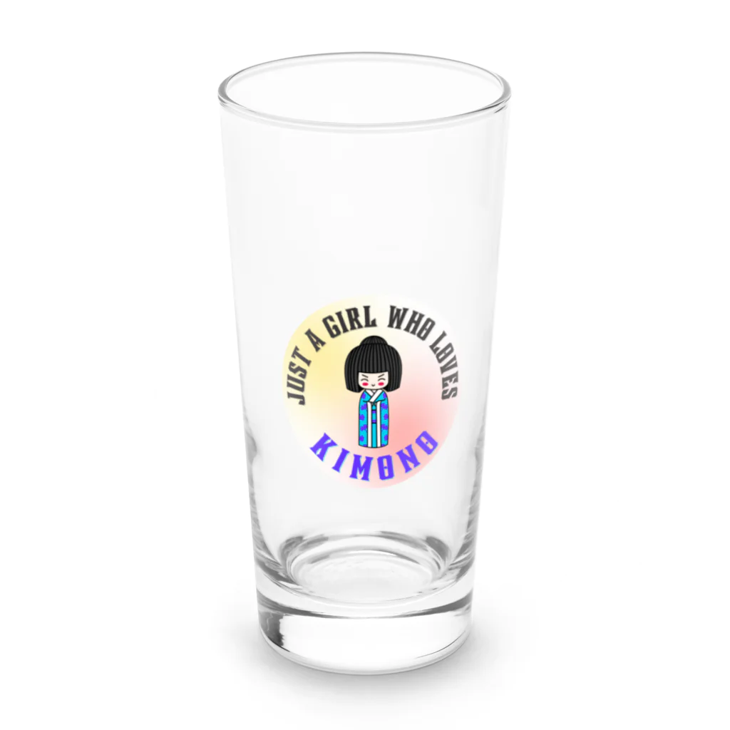 ポンキチはうすの着物大好き女の子 Long Sized Water Glass :front