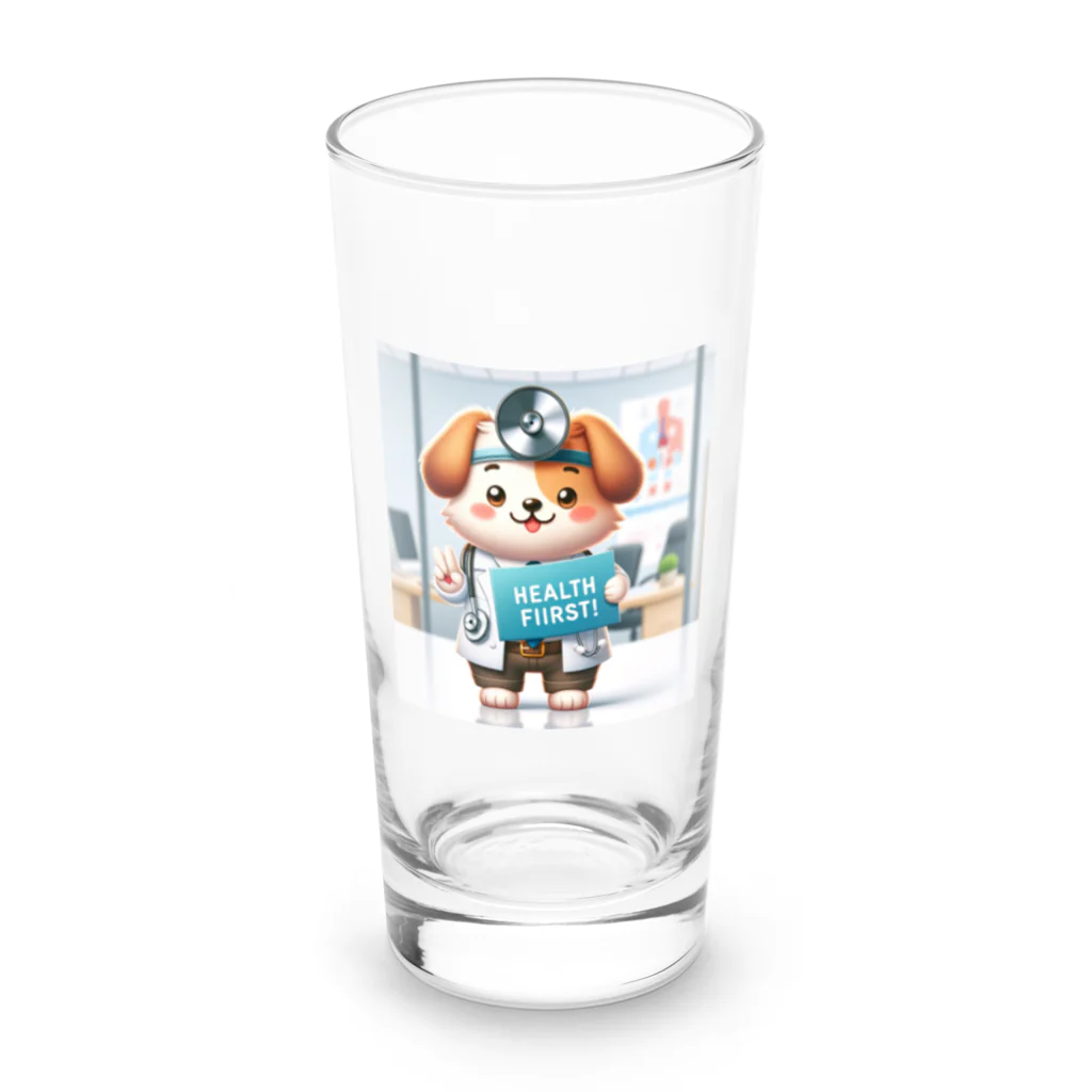 はらの健康第一の犬 Long Sized Water Glass :front