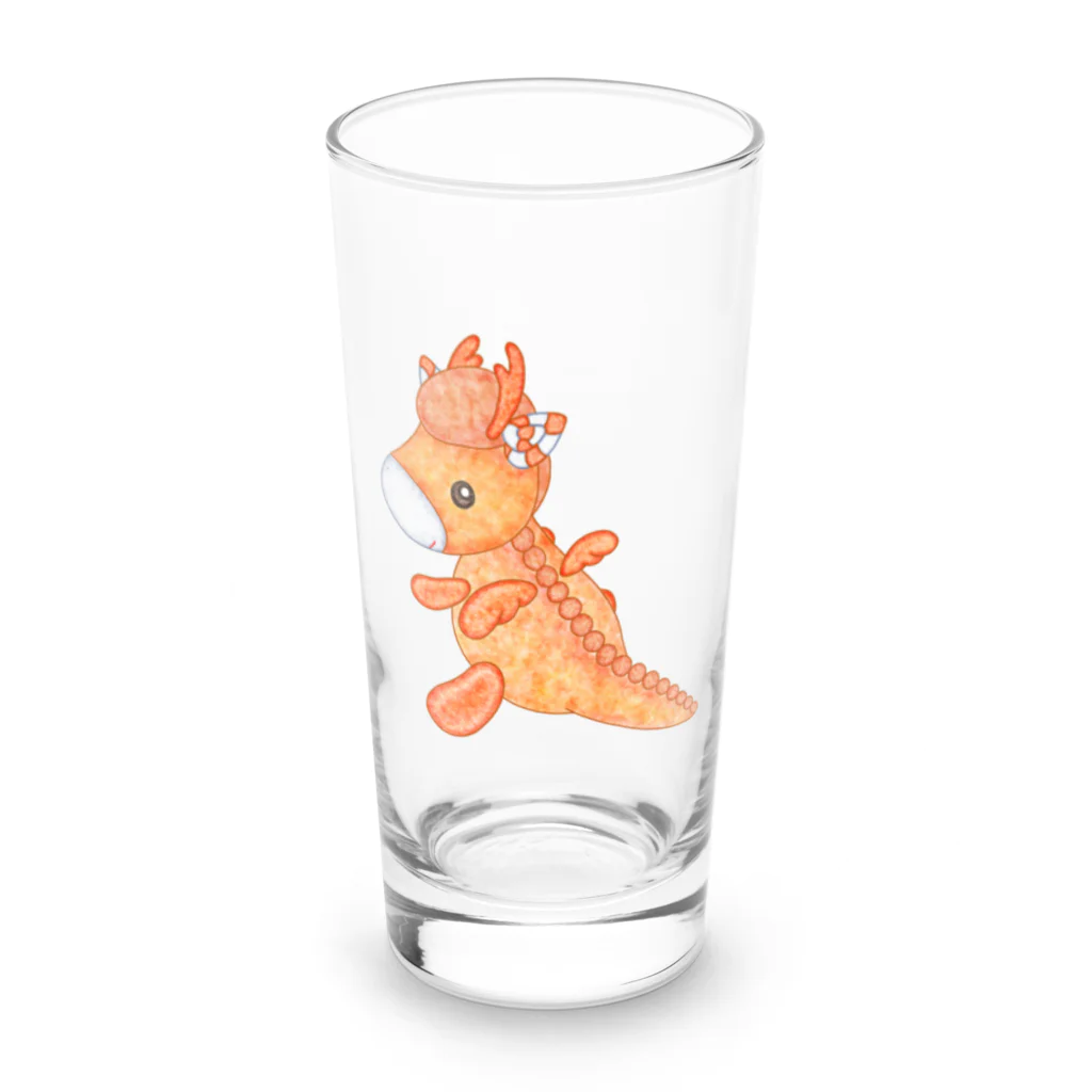 satoayaのアニマルカフェのキャンディードラゴン　橙 Long Sized Water Glass :front