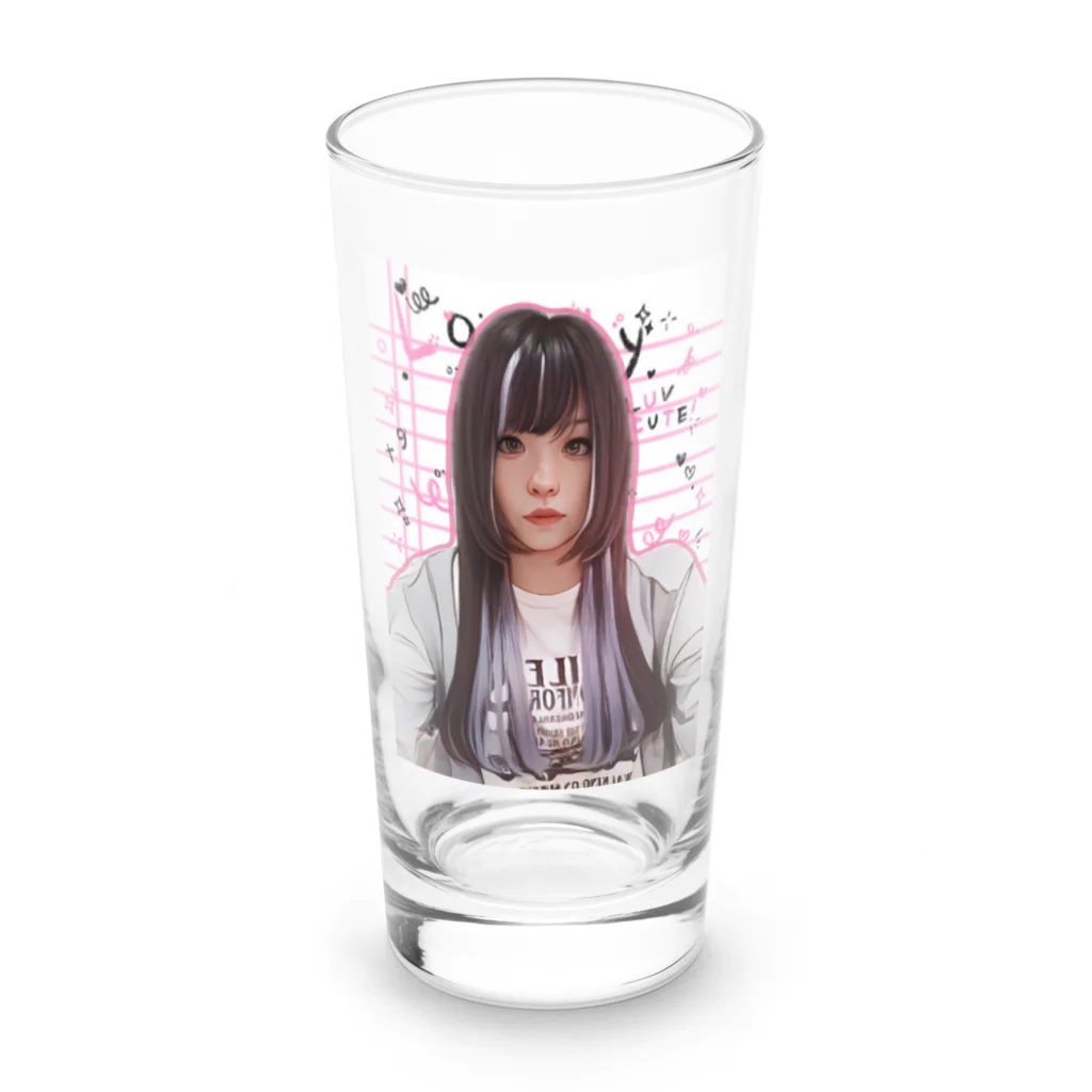 neko_28のスカイブルーの主 Long Sized Water Glass :front