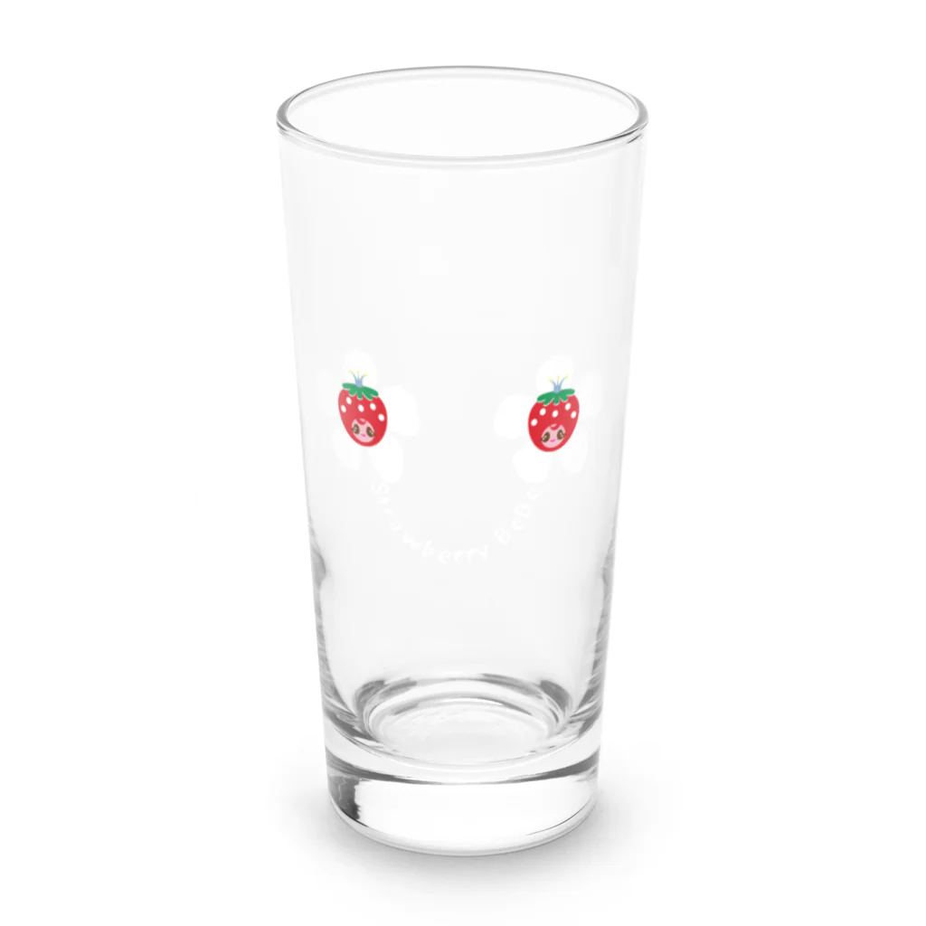 Illustrator Moca&Ram shopのいちごのお姫さまStrawberry BeBe🍓ストロベリーべべ Long Sized Water Glass :front