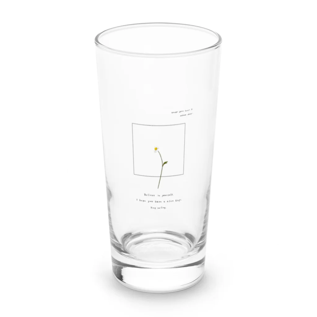 rilybiiの華奢な白いお花 Long Sized Water Glass :front