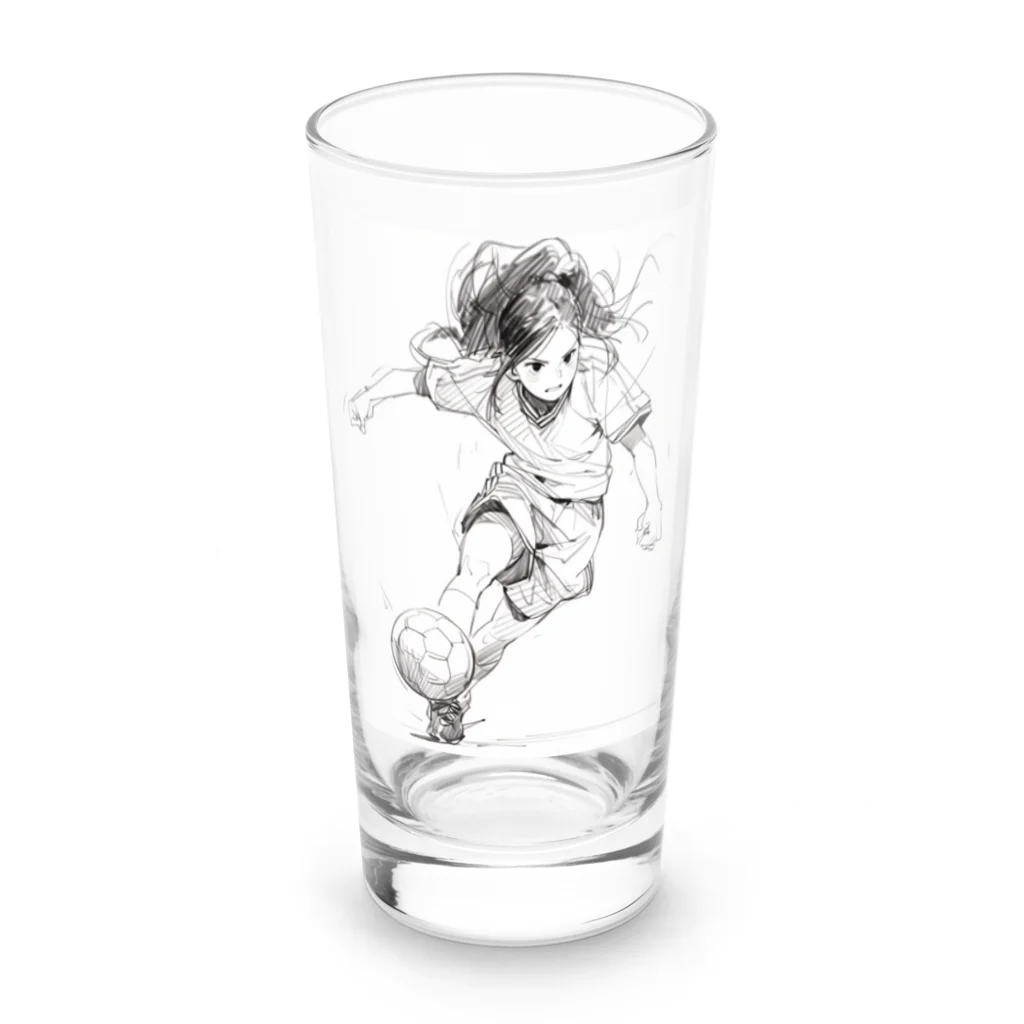 sports_musumeのサッカー女子 Long Sized Water Glass :front