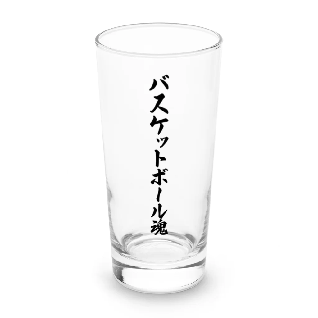 着る文字屋のバスケットボール魂 Long Sized Water Glass :front