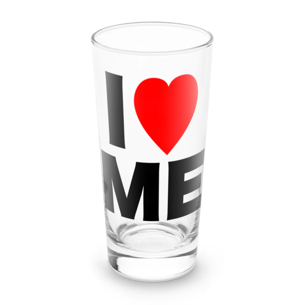 【シリーズ】おもしろ格言ショップの【おふざけシリーズ】I♡ME Long Sized Water Glass :front