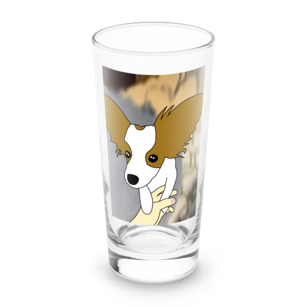 ハニーミルクのパピヨン Long Sized Water Glass :front