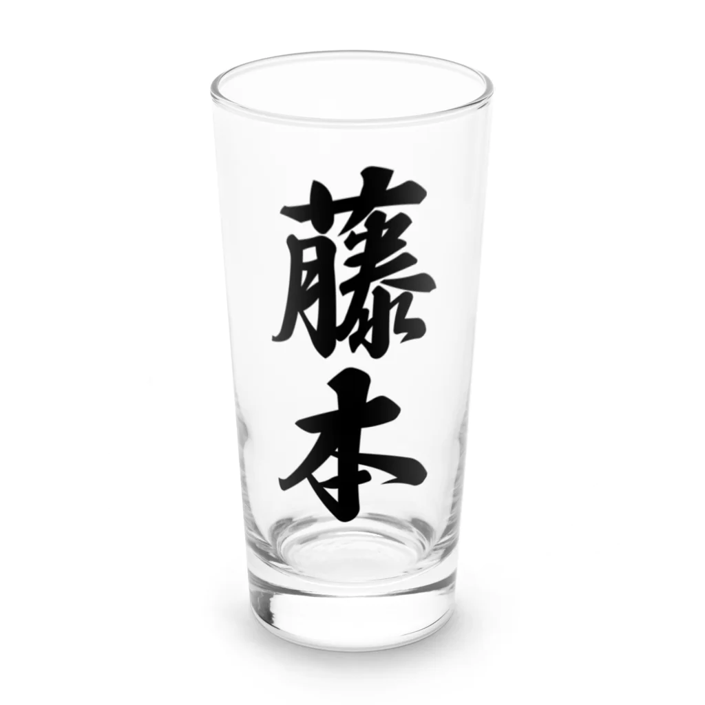 着る文字屋の藤本 Long Sized Water Glass :front