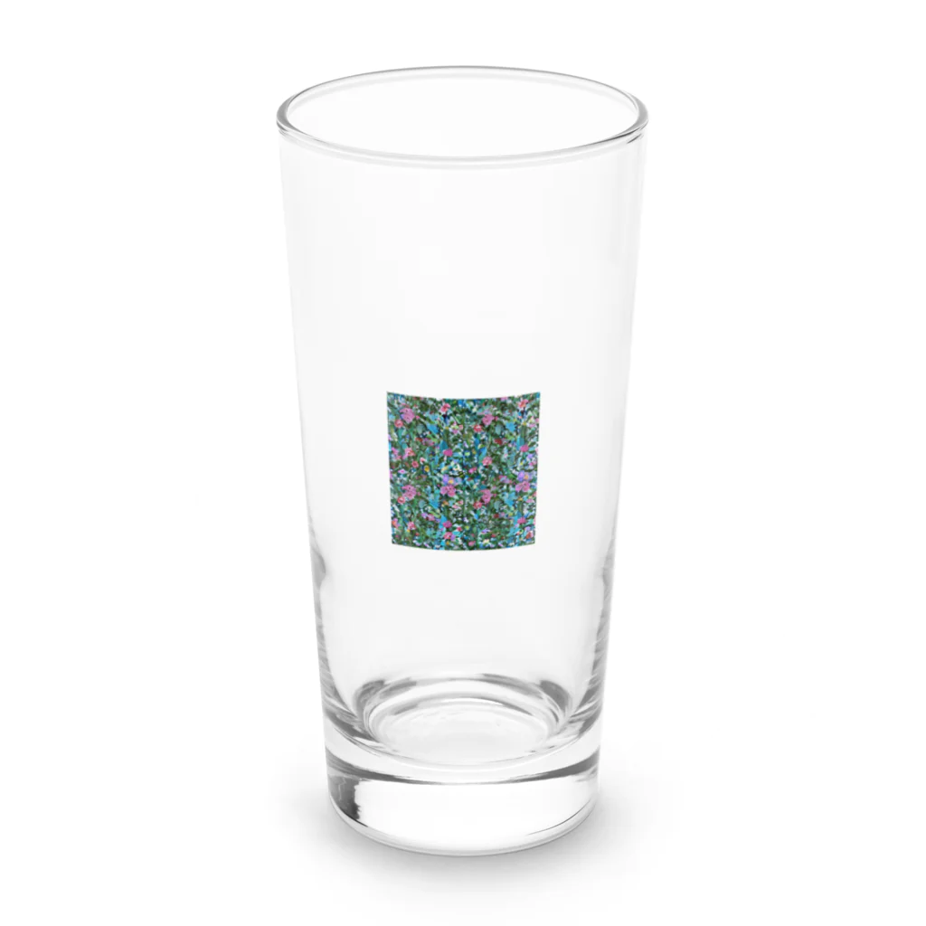 okura-hのおばあちゃんの柄シャツ Long Sized Water Glass :front