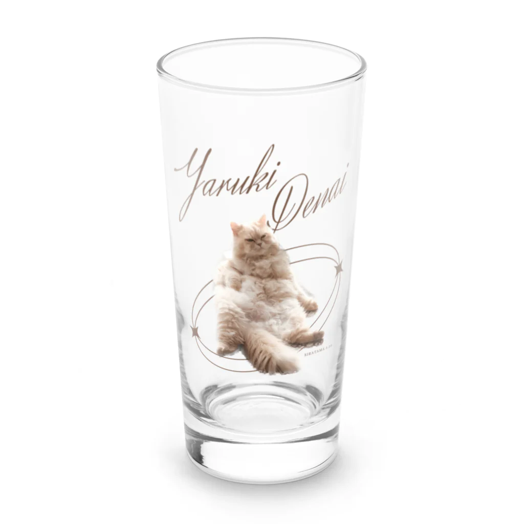 しらたまとおかきの店のやる気出ない猫 Long Sized Water Glass :front