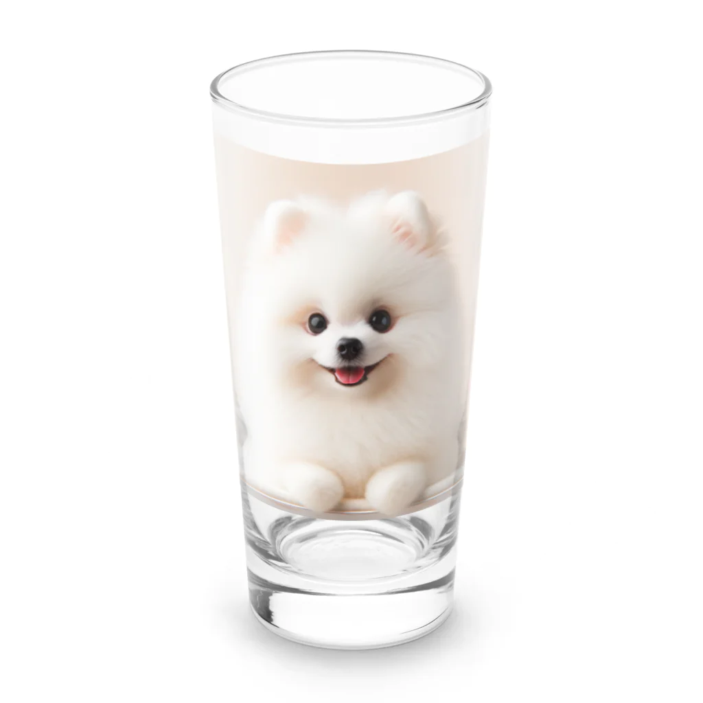 LALAの白ポメグッズ Long Sized Water Glass :front