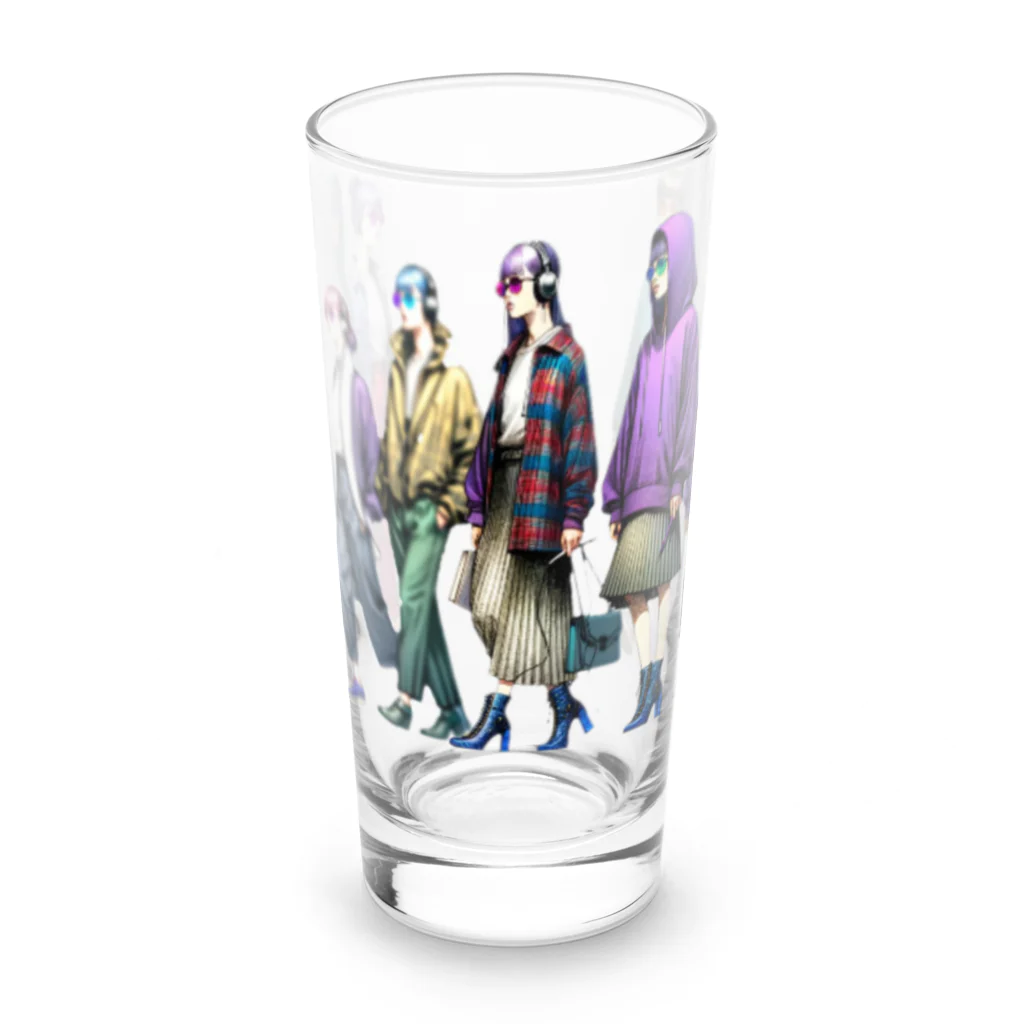 hoodie styleのメインストリート Long Sized Water Glass :front