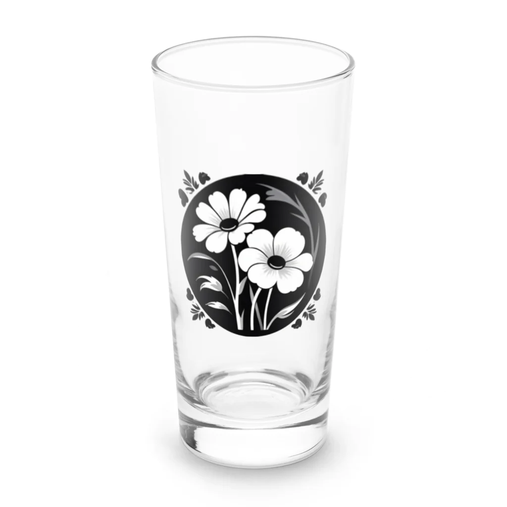 ファンシーTシャツ屋のクールなトライバルフラワーⅣ Long Sized Water Glass :front