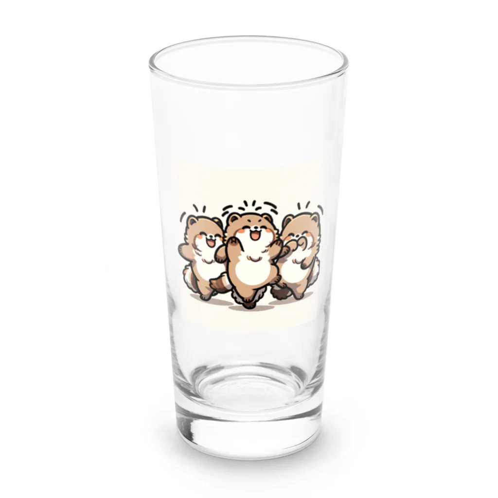 Friendly Faunaのたぬきダンサー Long Sized Water Glass :front