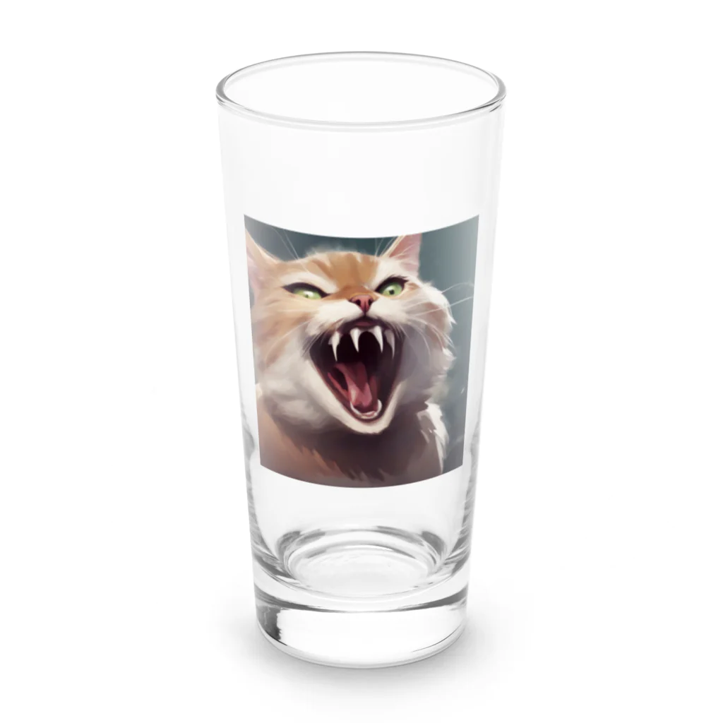 oekakishopのシャーッする猫 Long Sized Water Glass :front