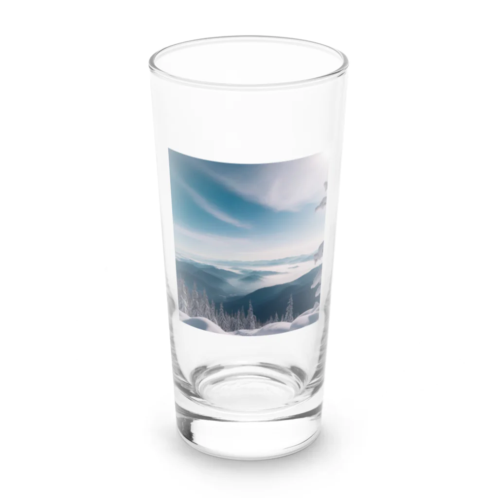 awawoの青空と山の風景 Long Sized Water Glass :front