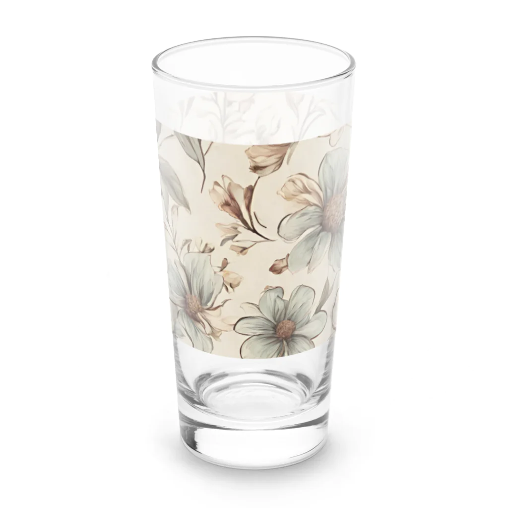 花柄グッズ専門店の淡い花柄 上品 大人っぽい Long Sized Water Glass :front