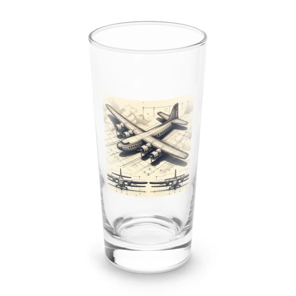 hosigareの架空の航空機 Long Sized Water Glass :front