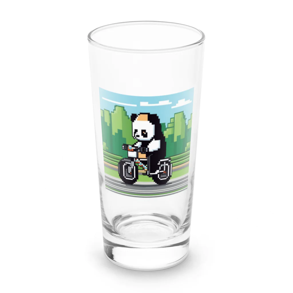 Tomochan商店のパンダがロードレーサーに Long Sized Water Glass :front