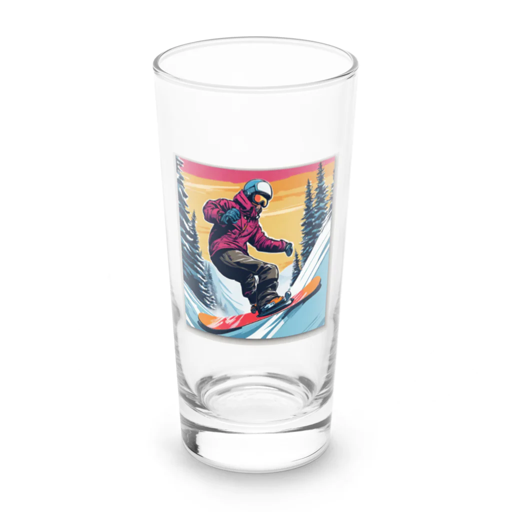 crazykoのスノーボーダー Long Sized Water Glass :front