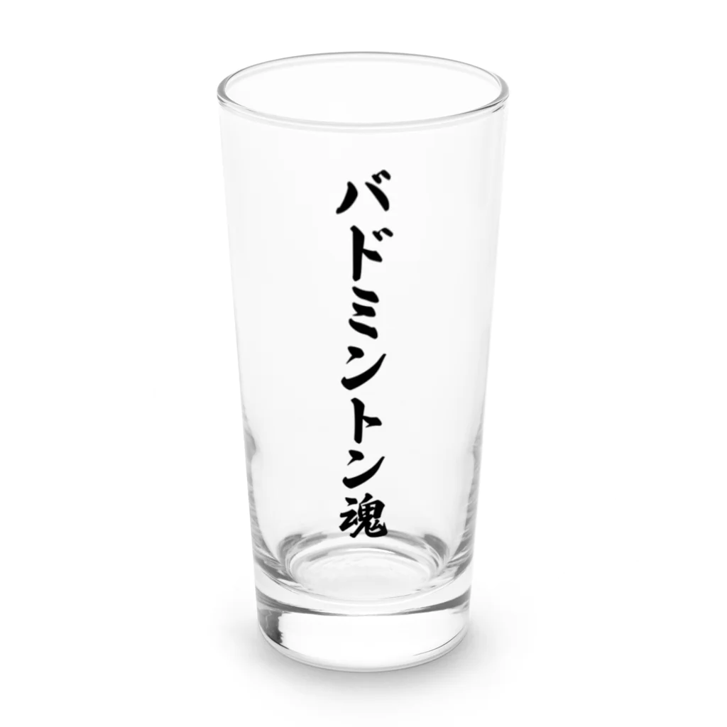 着る文字屋のバドミントン魂 Long Sized Water Glass :front