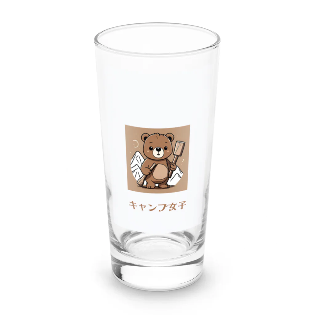 PORUPORU789の薪割りくまちゃん Long Sized Water Glass :front