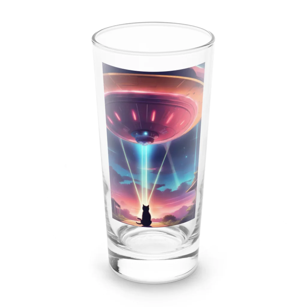 ParadigmStar　パラダイムスターのUFOに遭遇!? 不思議な猫のキャトルミューティレーション！👽🐱✨ Long Sized Water Glass :front