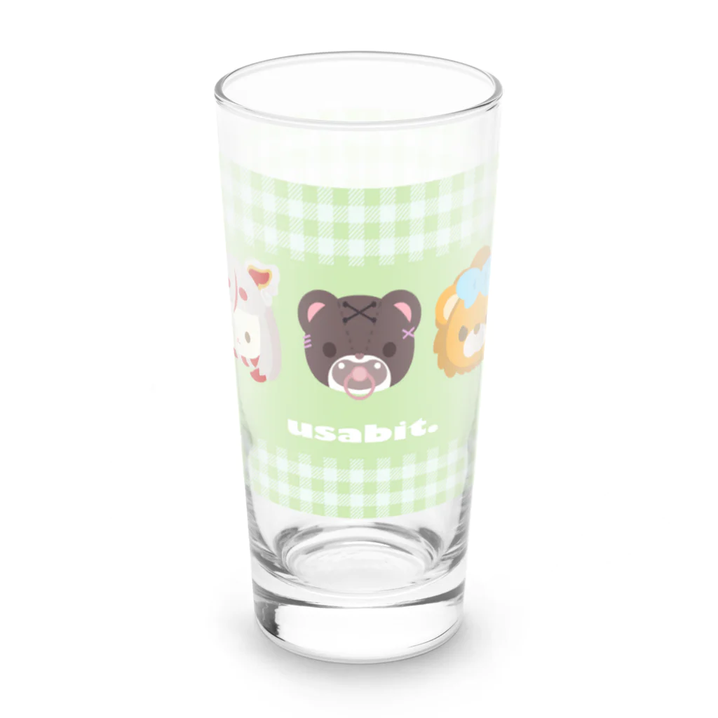 うちゃびっとやさん。の【usabit】けもびっとgreen Long Sized Water Glass :front