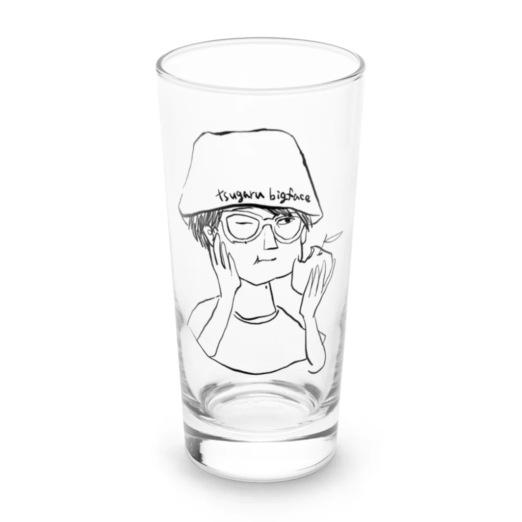 すんたろす🥶🍎【津軽弁YouTuber】のtsugaru bigfaceぐっず Long Sized Water Glass :front