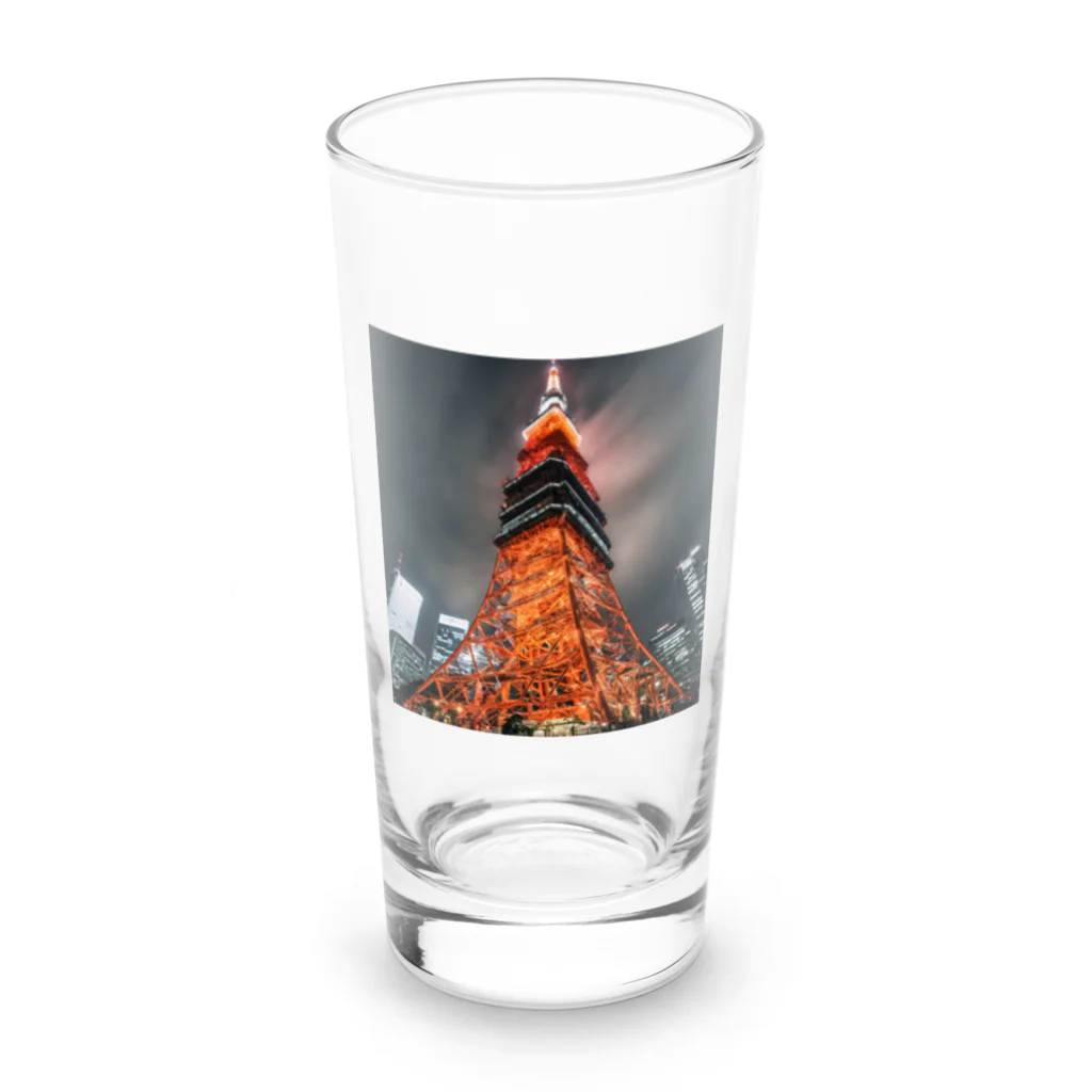 Pekotaroの電波塔 Long Sized Water Glass :front