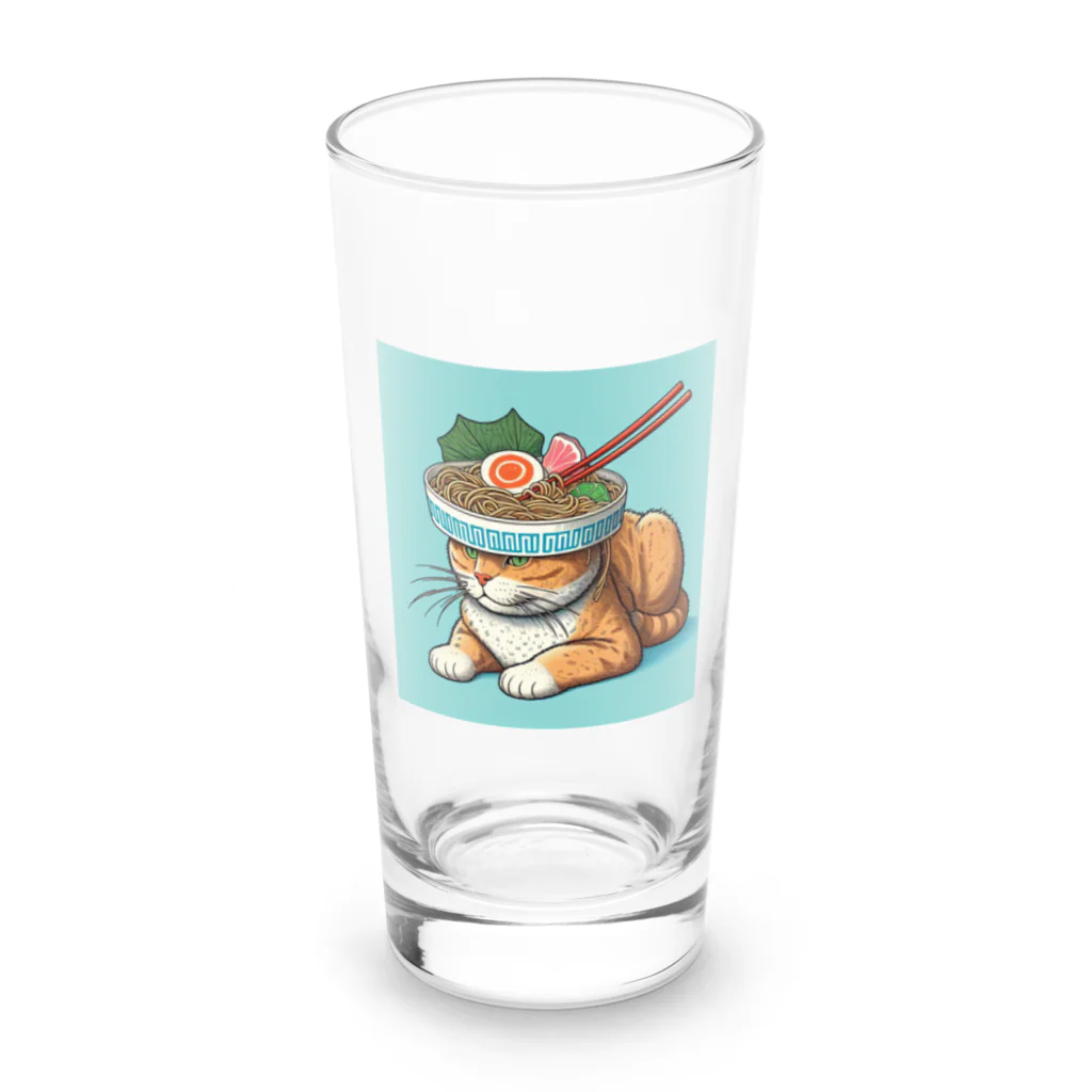 ベルギービールバー麦酒本舗公式グッズのラーメン猫 Long Sized Water Glass :front