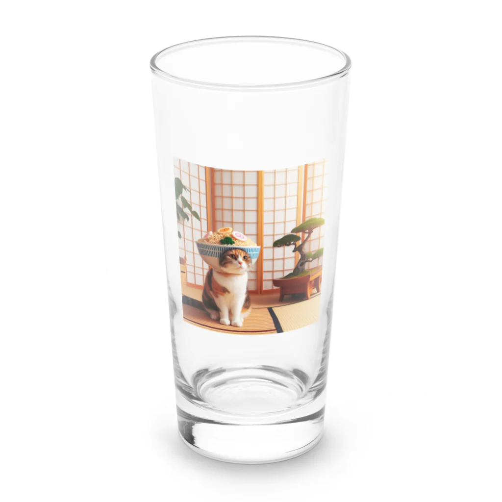 ベルギービールバー麦酒本舗公式グッズのラーメン猫２ Long Sized Water Glass :front