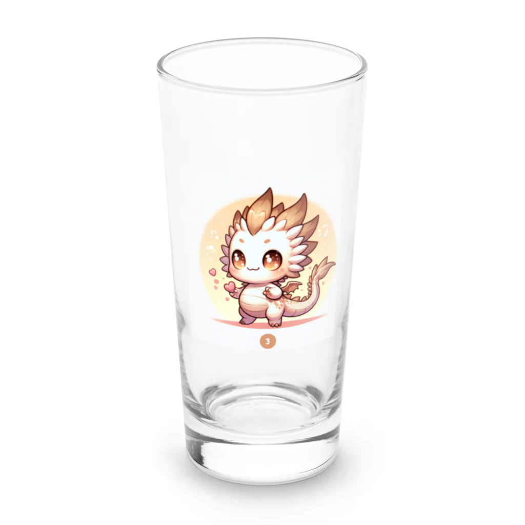 可愛らしいドラゴンのイラストグッズ店の【かわいいドラゴンのマスコットキャラクター】 Long Sized Water Glass :front