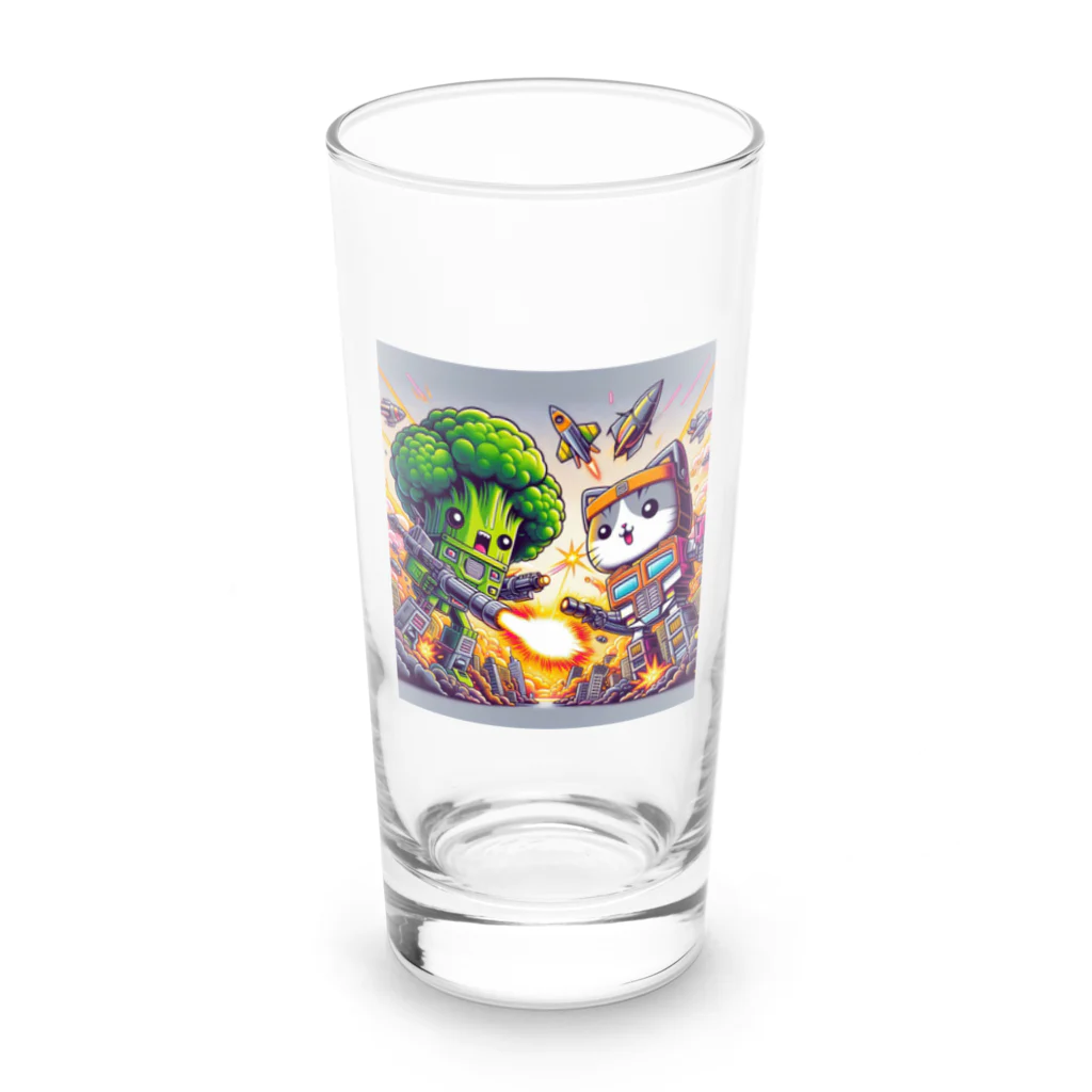 monpinのtorannsufo-mu　ぶろっこにゃん Long Sized Water Glass :front