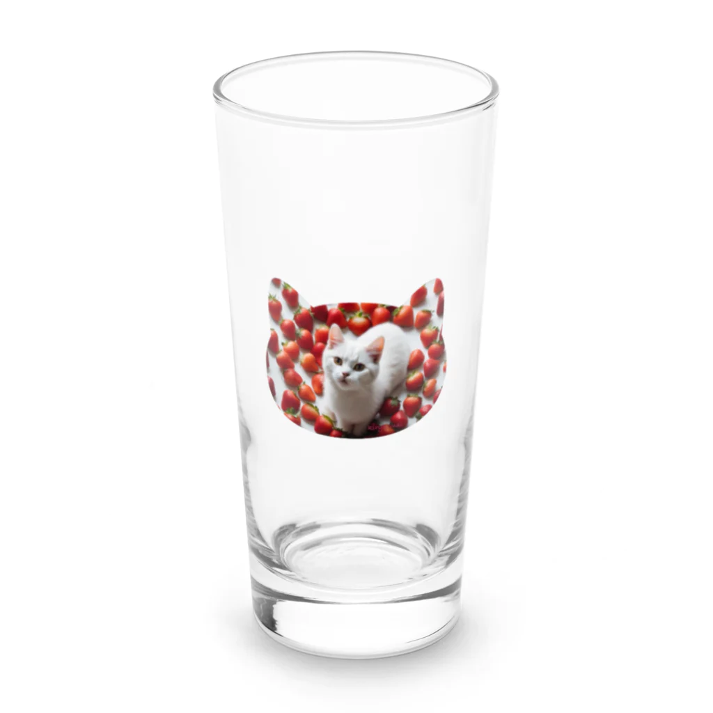 kiryu-mai創造設計のいちごねこ Long Sized Water Glass :front