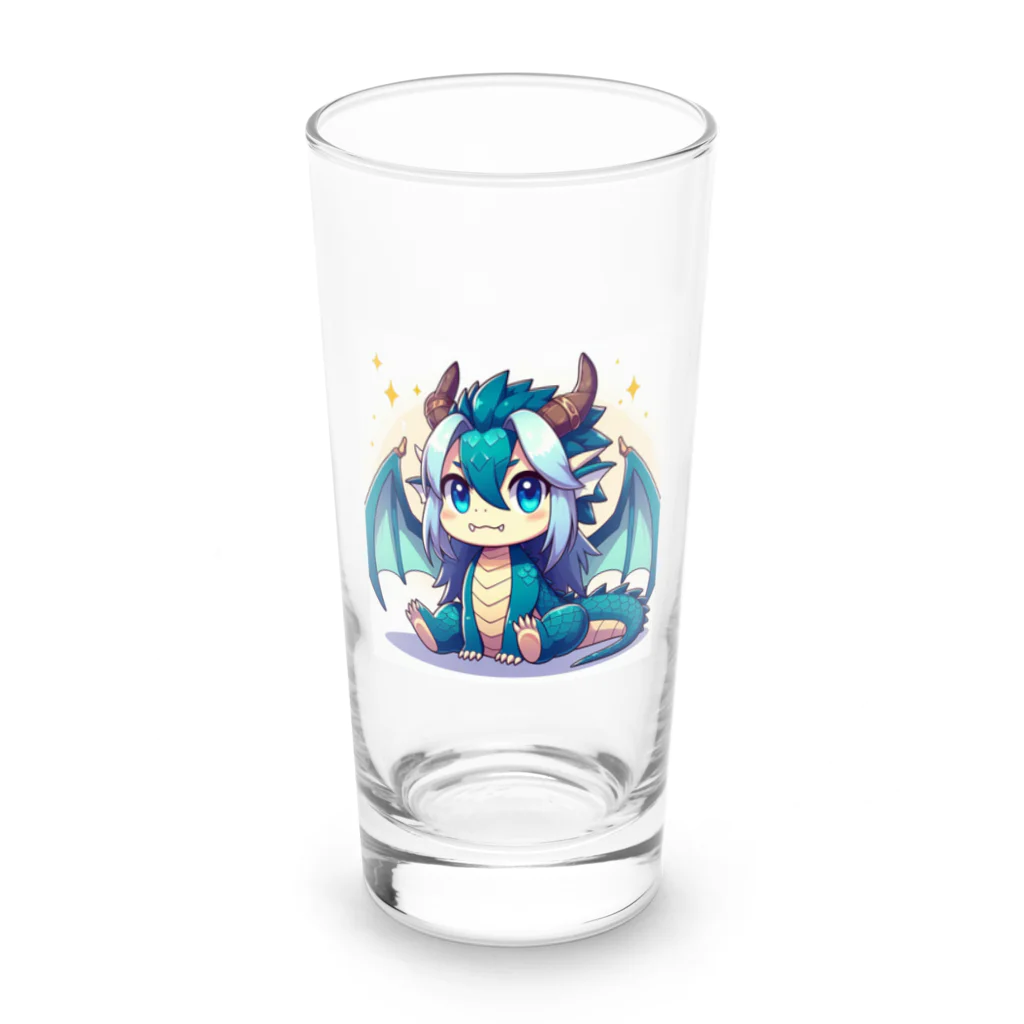 可愛らしいドラゴンのイラストグッズ店の可愛らしいドラゴンマスコット Long Sized Water Glass :front