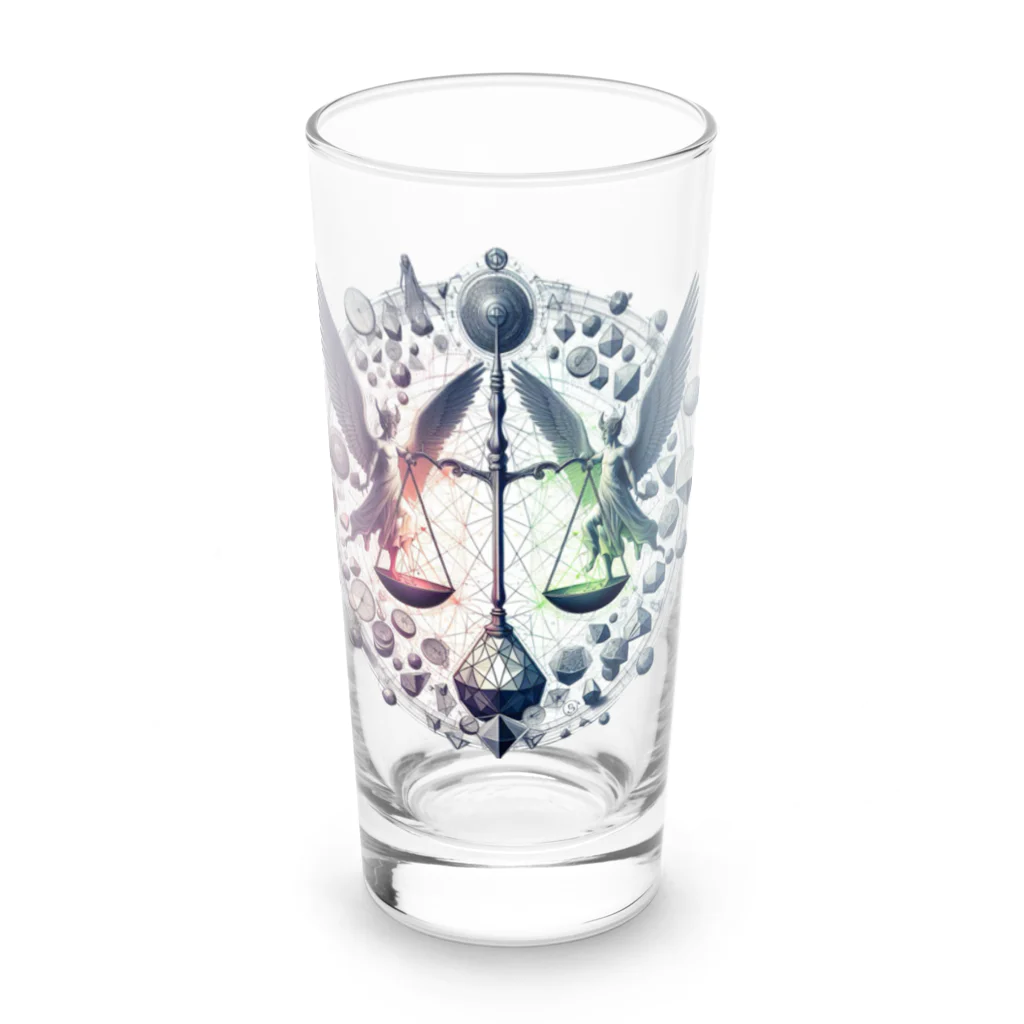 3匹の黒猫 ショップの審判の天秤 Long Sized Water Glass :front