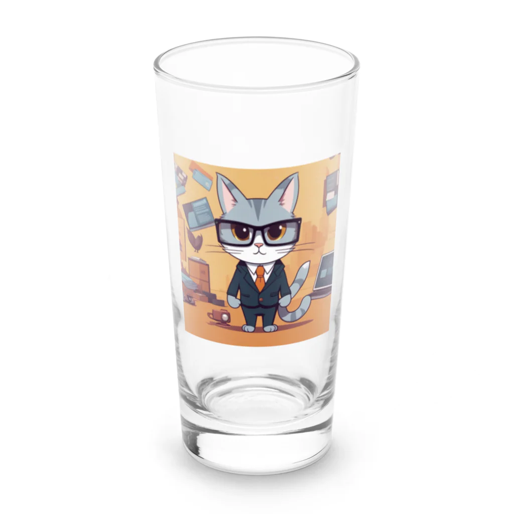 アニマルセラピーのキャット・イン・スーツ Long Sized Water Glass :front