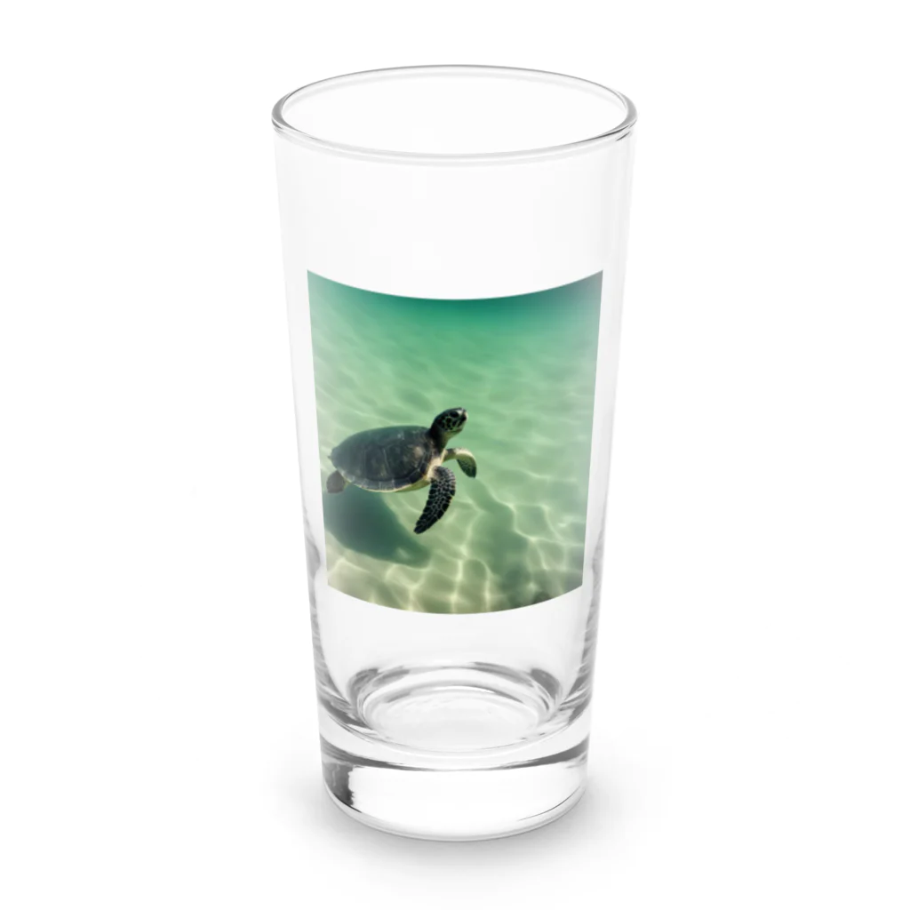 hinn-ketuの２、明日へ向かって泳ぐカメ Long Sized Water Glass :front