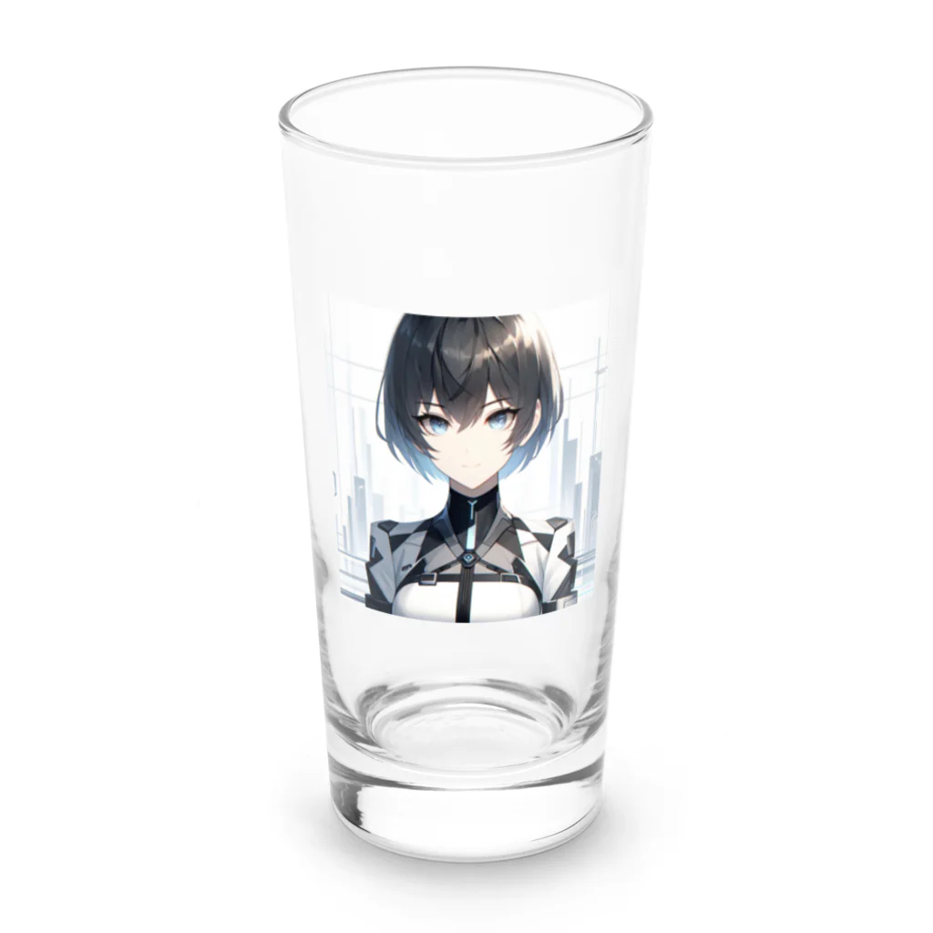 しんがんの未来的なAI美女 Long Sized Water Glass :front