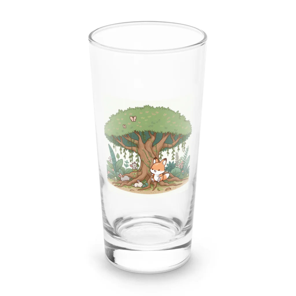 星パンダショップのガジュマルとキツネと森の仲間たち Long Sized Water Glass :front