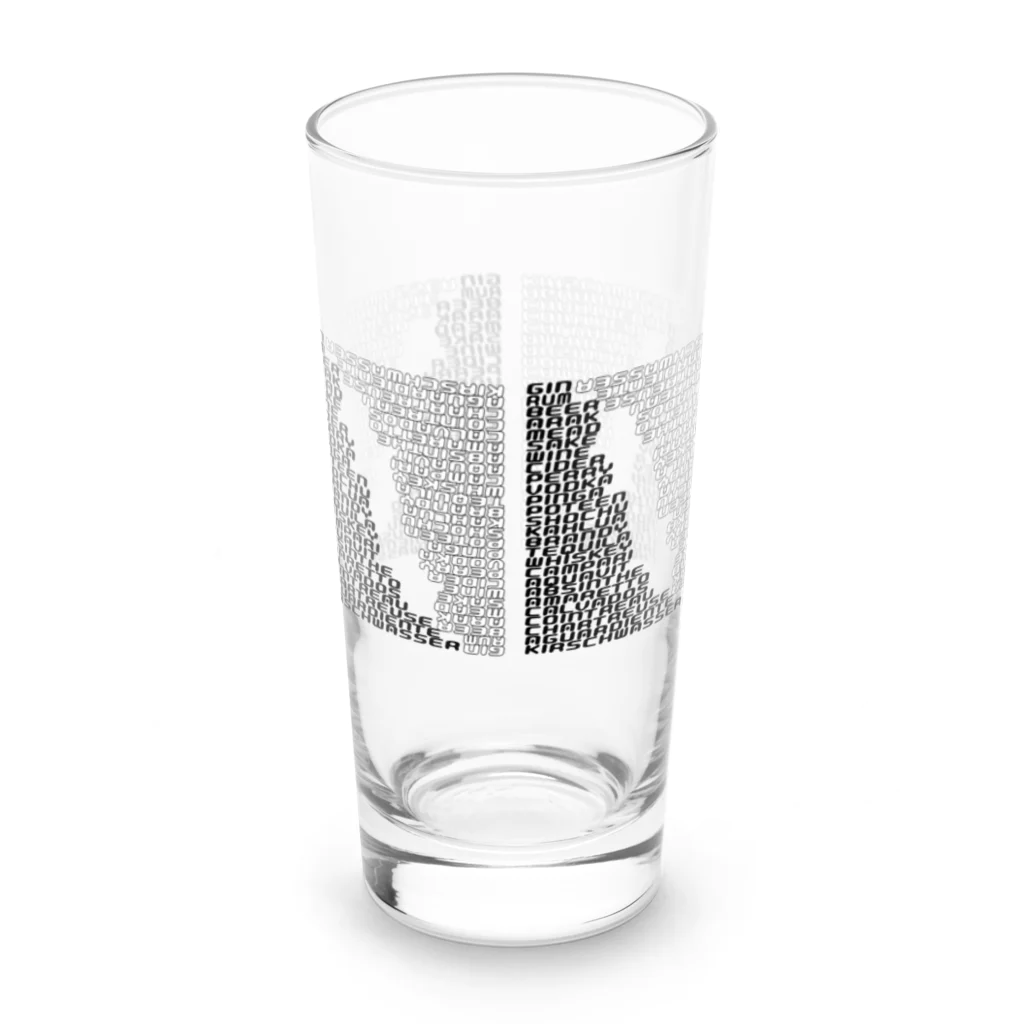 square屋のお酒の名前（黒バージョン・パターン） Long Sized Water Glass :front