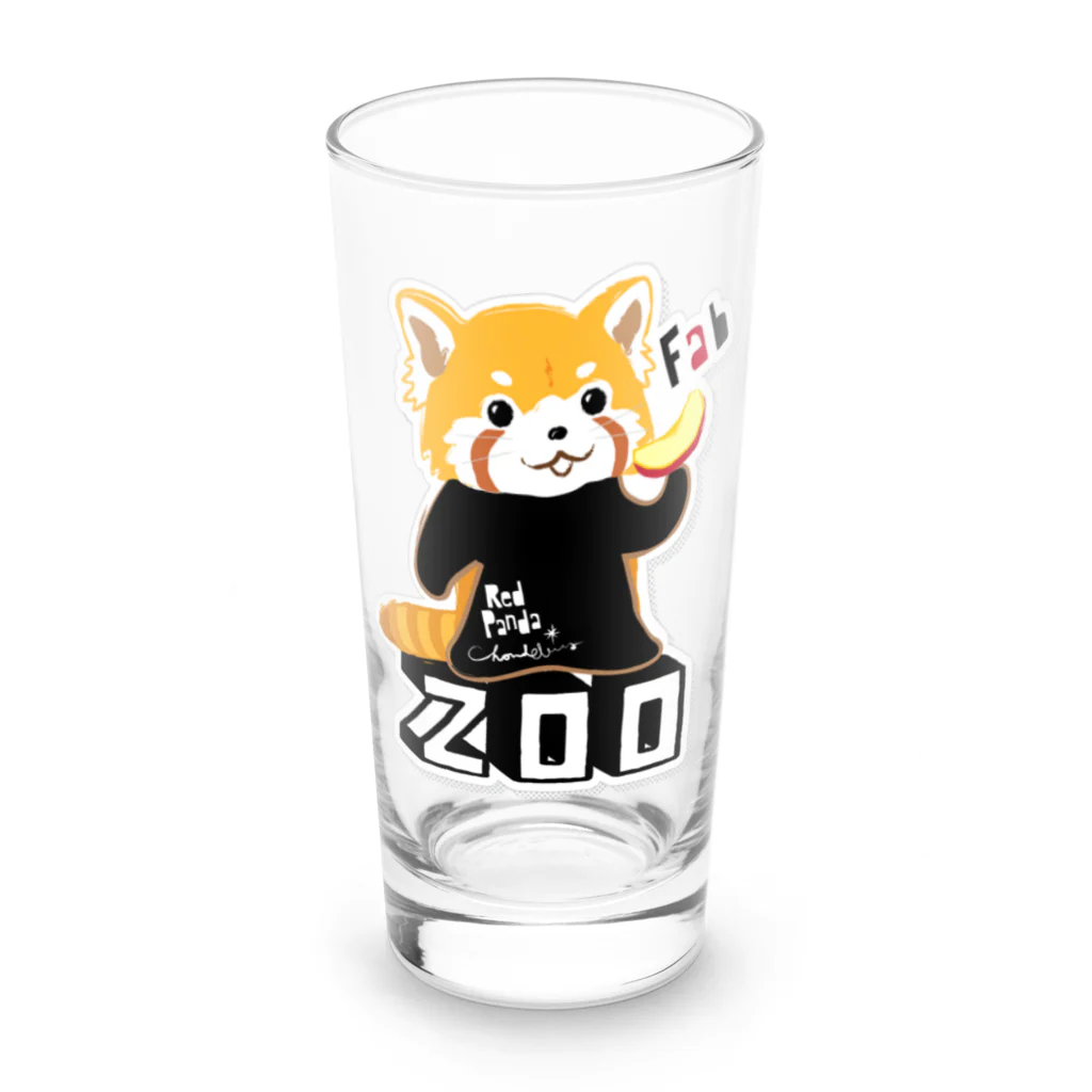 loveclonesのレッサーパンダ 0625 ZOOロゴ りんご大好き柄 Long Sized Water Glass :front