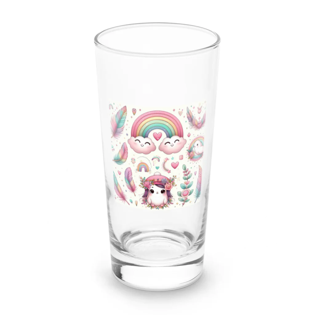 safarin001の羽と虹のファンタジー Long Sized Water Glass :front