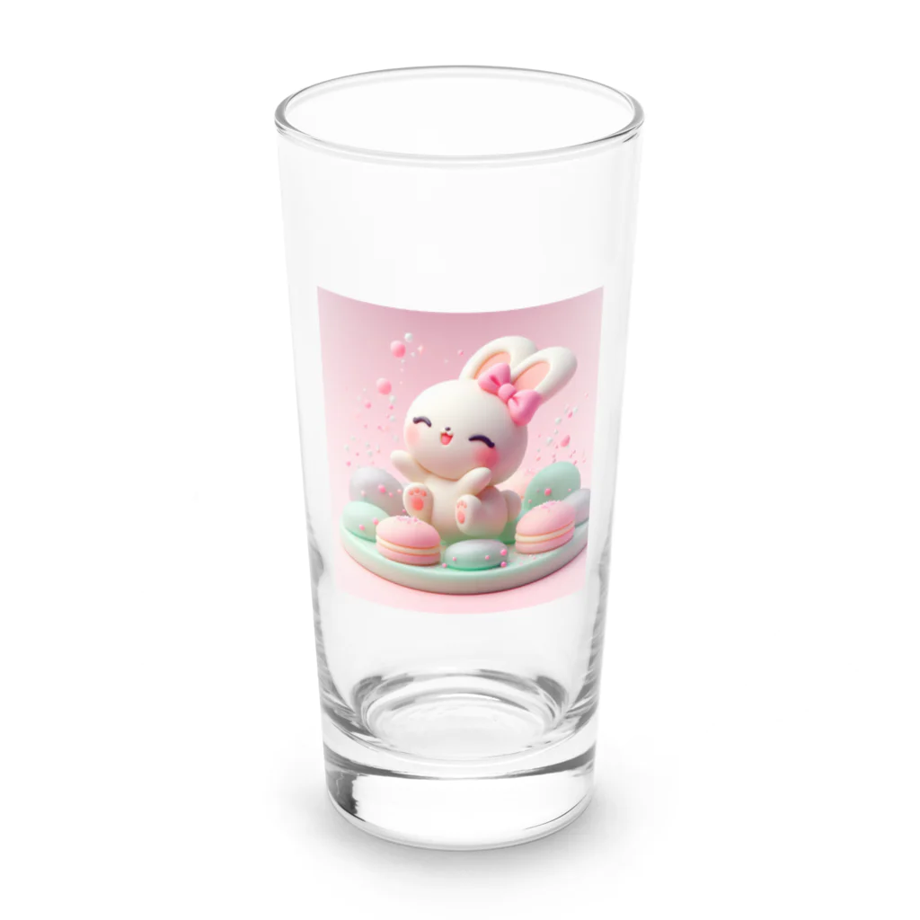 星パンダショップのほわほわマカロンうさぎ Long Sized Water Glass :front