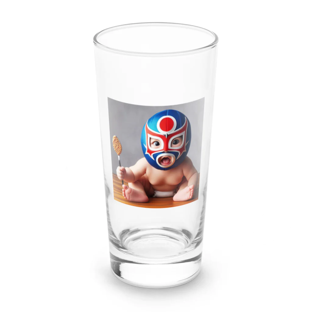 taka-kamikazeの赤ちゃん覆面レスラー2 Long Sized Water Glass :front