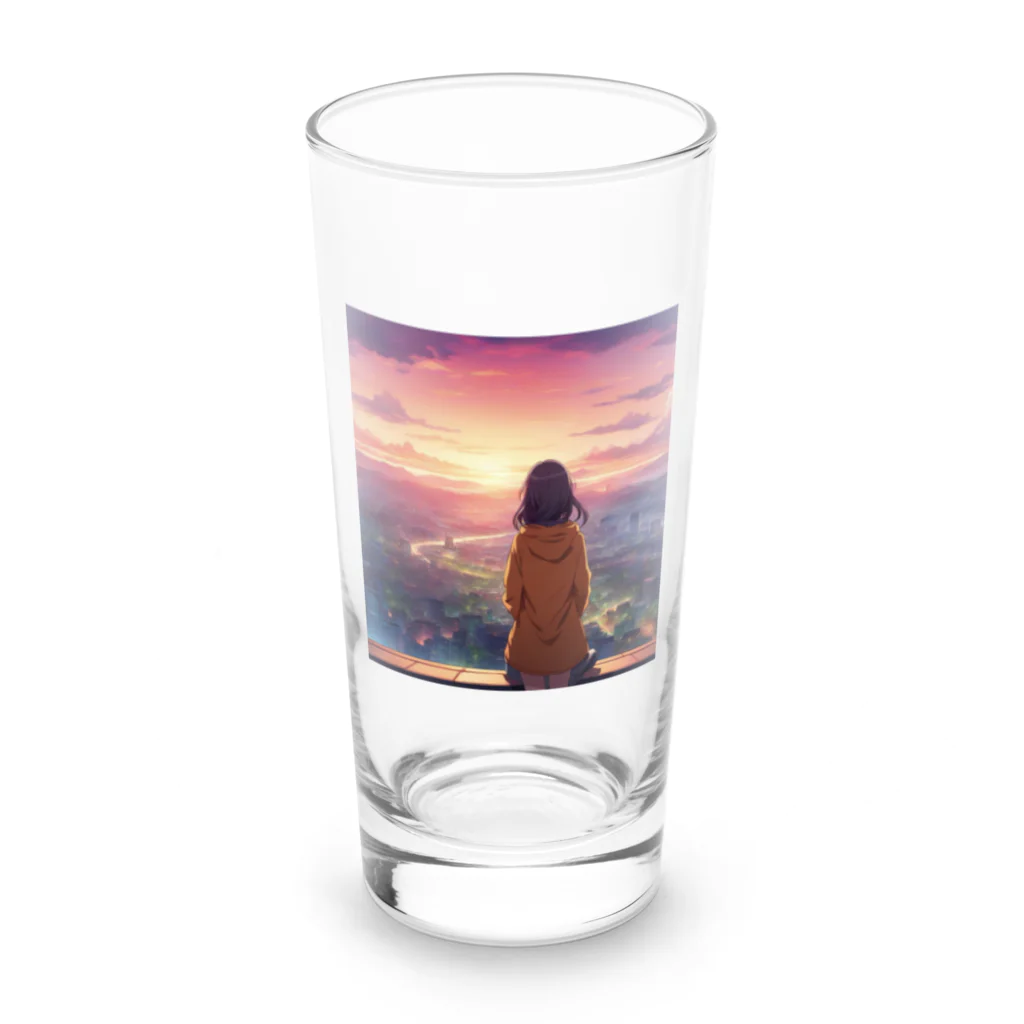 241028mada-mumeinadezaina-の女性の後ろ姿 Long Sized Water Glass :front